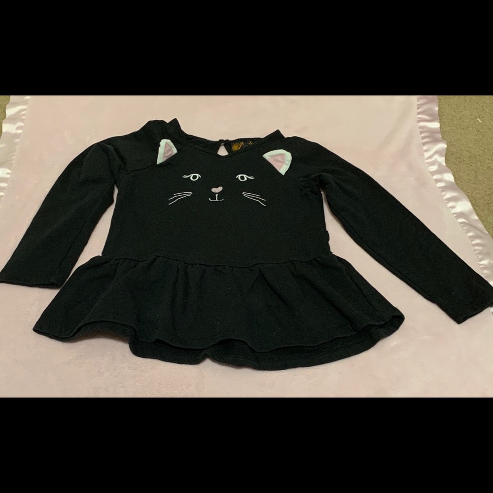Spooked brand Cat Peplum Top Girls  5T